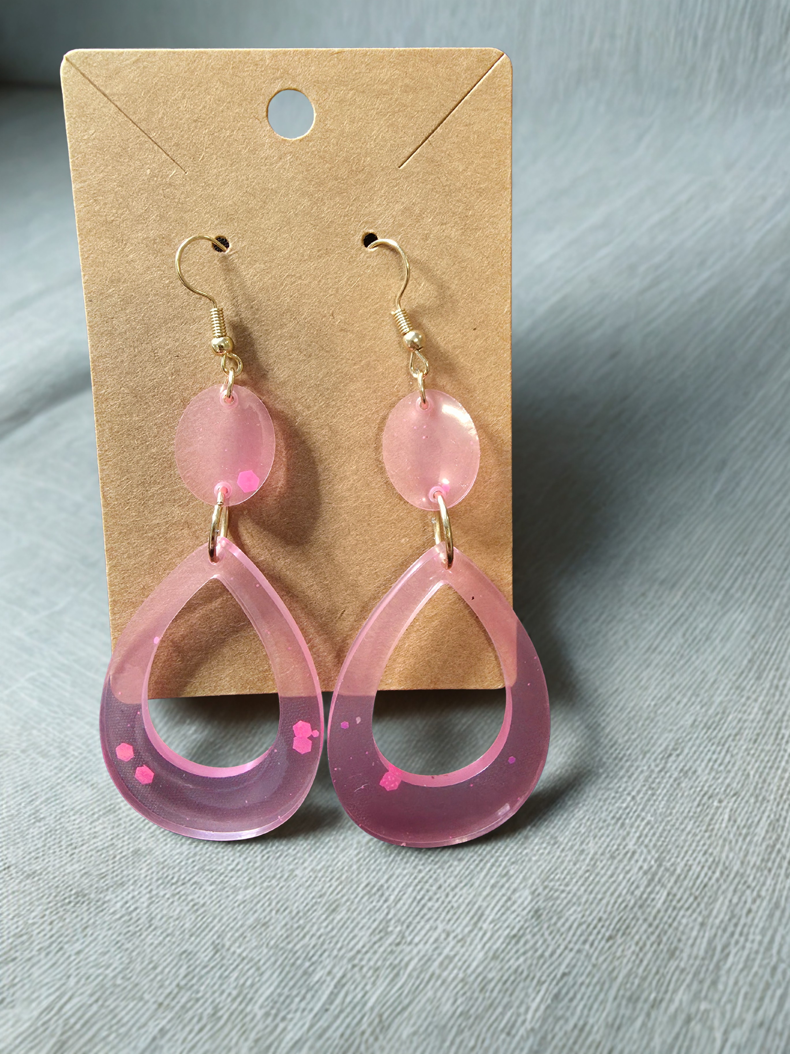 Baby Pink Sparkly Earrings